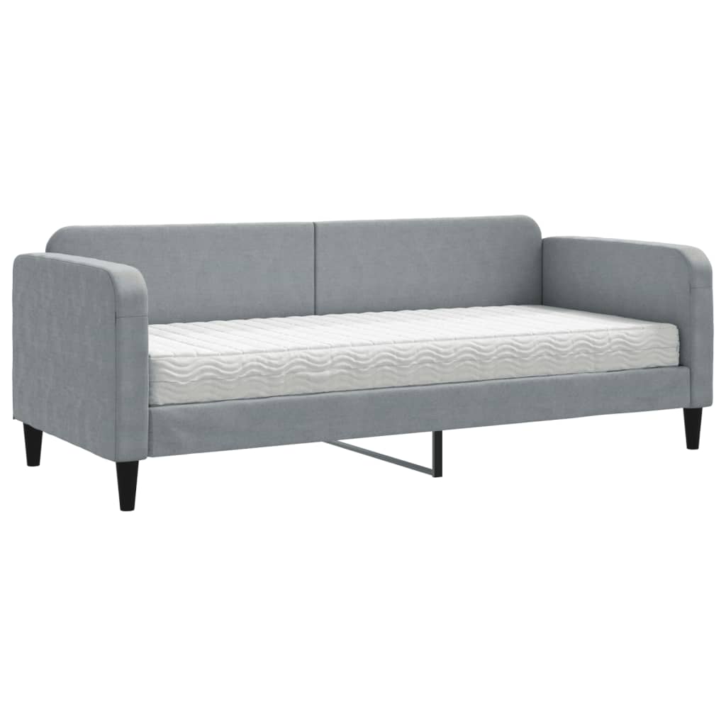 vidaXL Slaapbank met matras 80x200 cm stof lichtgrijs grijs, foto 3