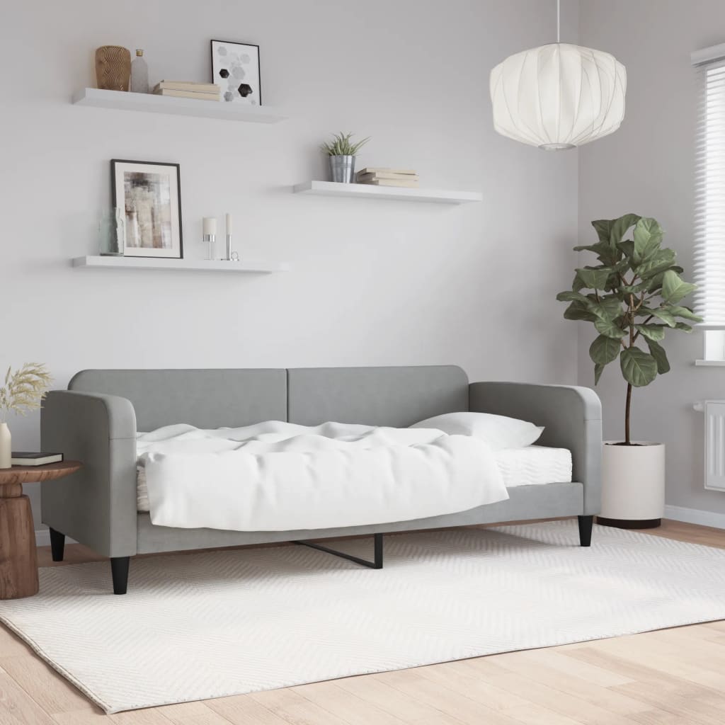 vidaXL daybed med madras 80x200 cm stof lysegrå