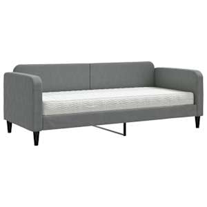 Válenda s matrací tmavě šedá 80 x 200 cm textil - obrázek 2
