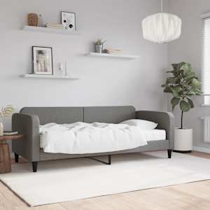Válenda s matrací tmavě šedá 80 x 200 cm textil - obrázek 1