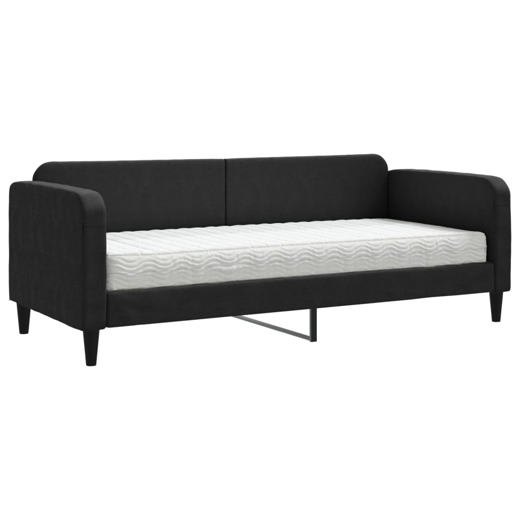 vidaXL Slaapbank met matras 80x200 cm stof zwart, foto 3