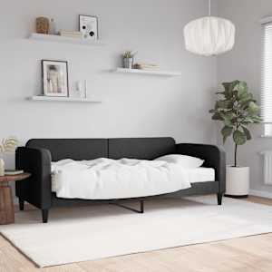 Válenda s matrací černá 80 x 200 cm textil - obrázek 1