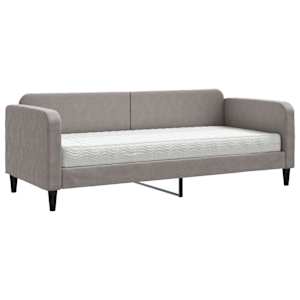 Válenda s matrací taupe 80 x 200 cm textil - obrázek 2