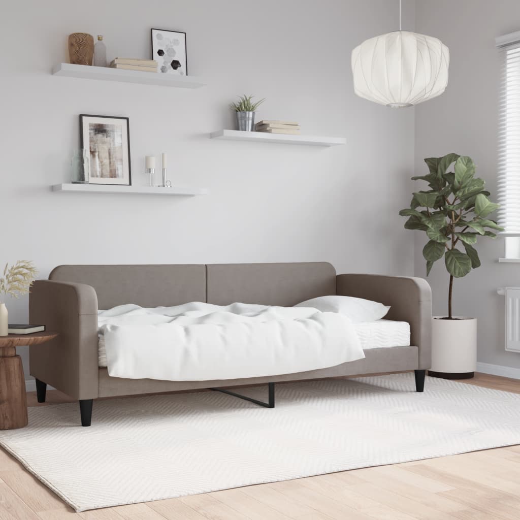 vidaXL daybed med madras 80x200 cm stof gråbrun