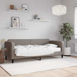 Válenda s matrací taupe 80 x 200 cm textil - obrázek 1