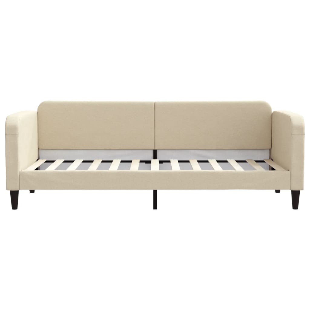 vidaXL Slaapbank met matras 80x200 cm stof crèmekleurig, foto 4