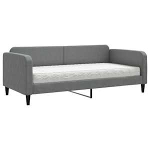 Válenda s matrací tmavě šedá 90 x 200 cm textil - obrázek 2