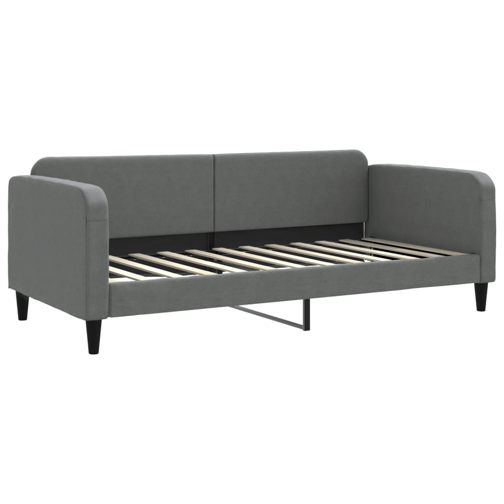 vidaXL Slaapbank met matras 90x200 cm stof donkergrijs grijs, foto 2