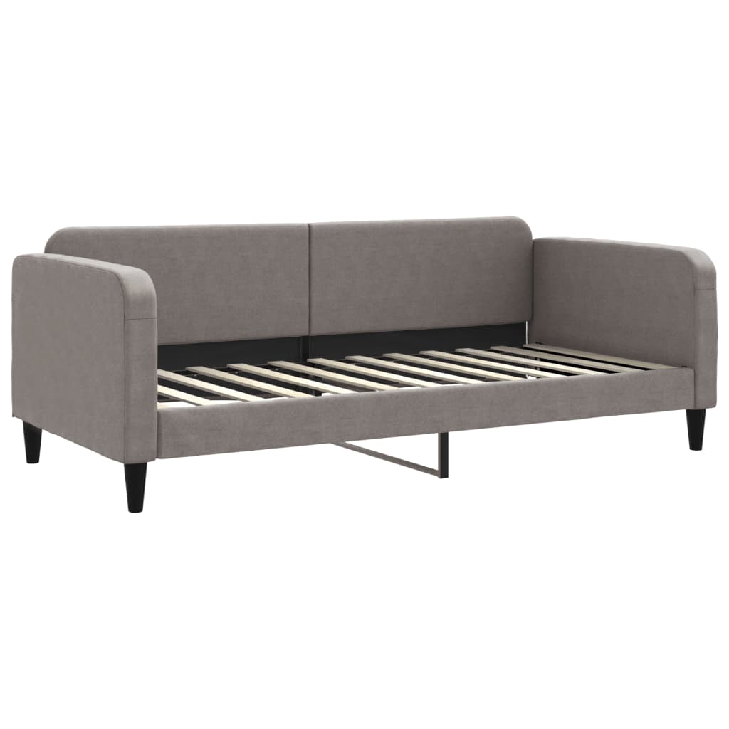 vidaXL Slaapbank met matras 90x200 cm stof taupe, foto 2