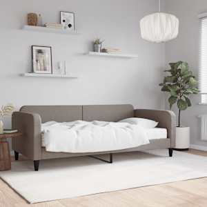 Válenda s matrací taupe 90 x 200 cm textil - obrázek 1