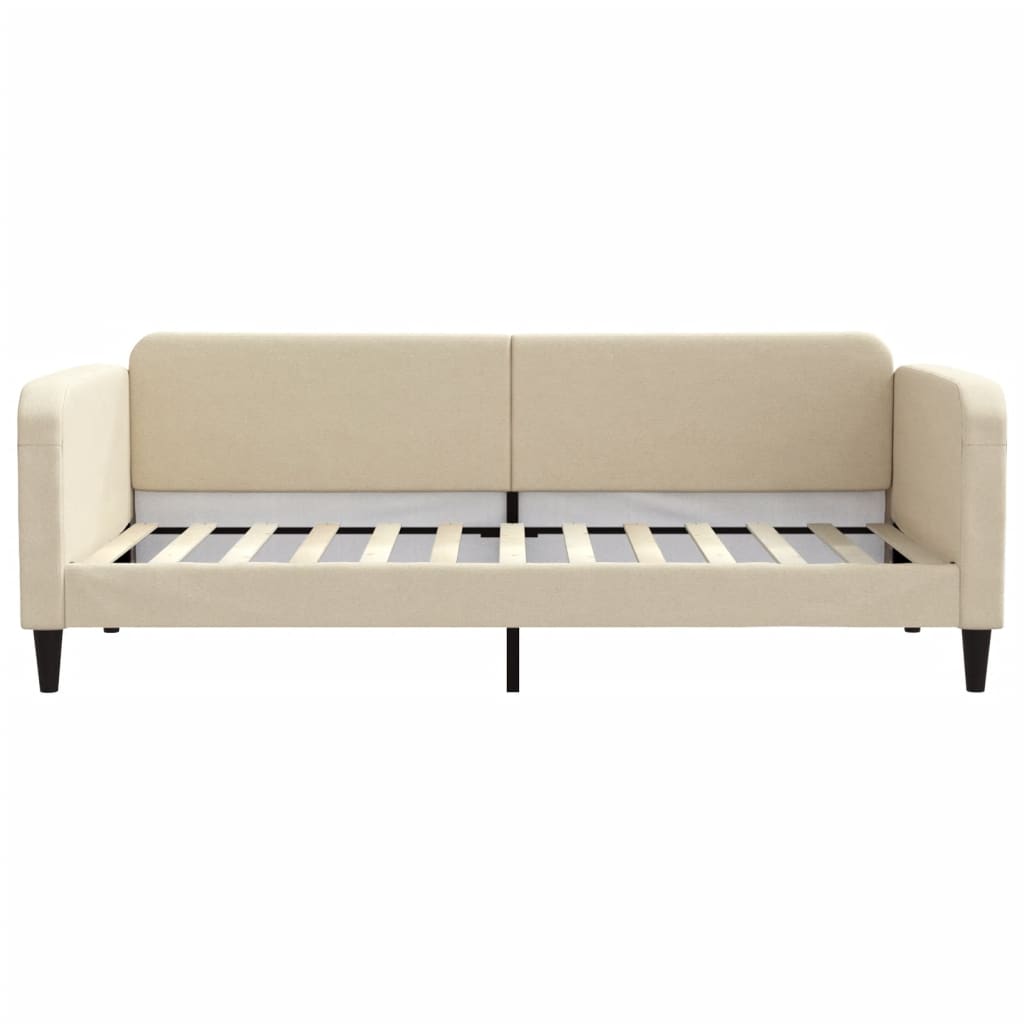 vidaXL Slaapbank met matras 90x200 cm stof crèmekleurig, foto 4