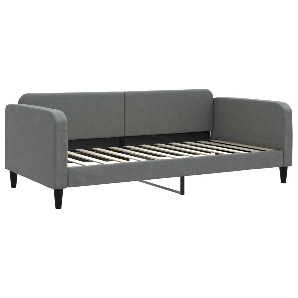 vidaXL Slaapbank met matras 100x200 cm stof donkergrijs grijs, foto 2