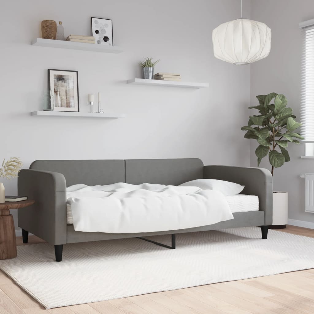 5: vidaXL daybed med madras 100x200 cm stof mørkegrå