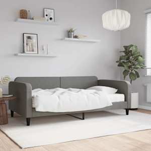 Válenda s matrací tmavě šedá 100 x 200 cm textil - obrázek 1