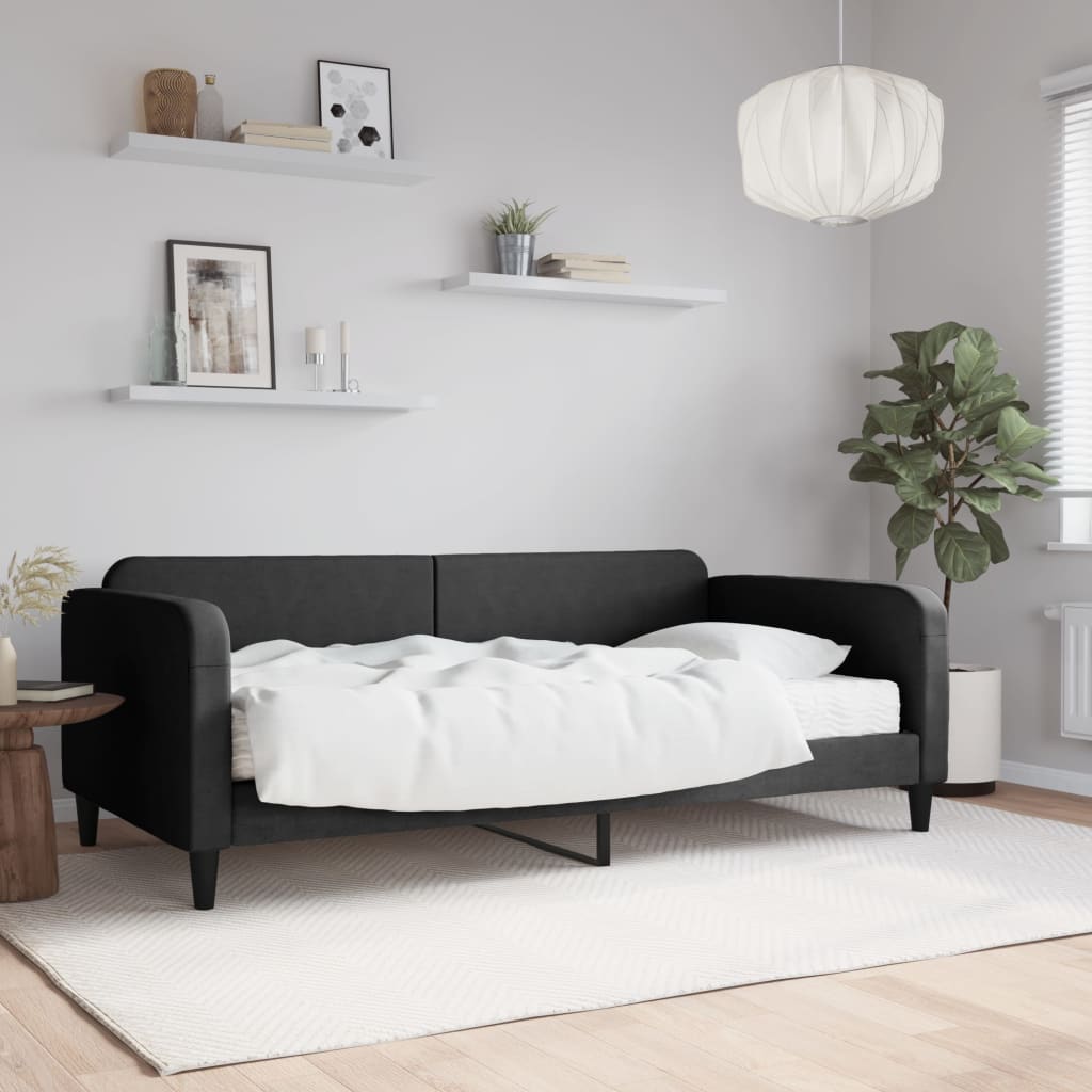 vidaXL daybed med madras 100x200 cm stof sort