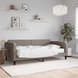 Válenda s matrací taupe 100 x 200 cm textil - obrázek 1