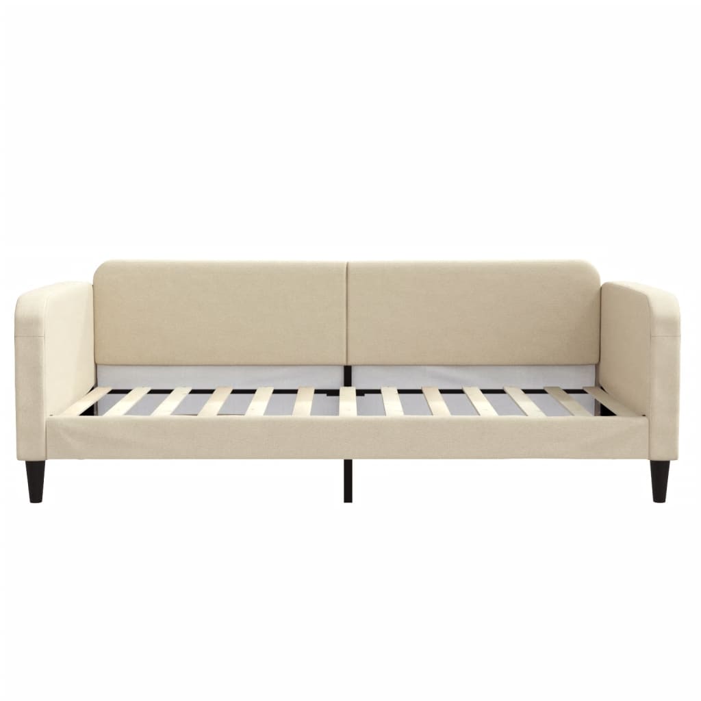 vidaXL Slaapbank met matras 100x200 cm stof crèmekleurig, foto 4