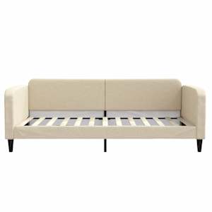 Válenda s matrací krémová 100 x 200 cm textil - obrázek 4
