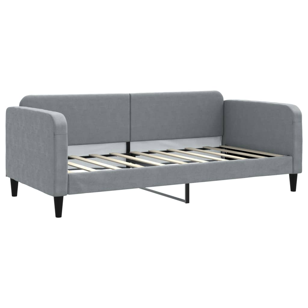 vidaXL Slaapbank met matras 90x190 cm stof lichtgrijs grijs, foto 2