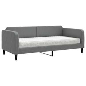 Válenda s matrací tmavě šedá 90 x 190 cm textil - obrázek 2