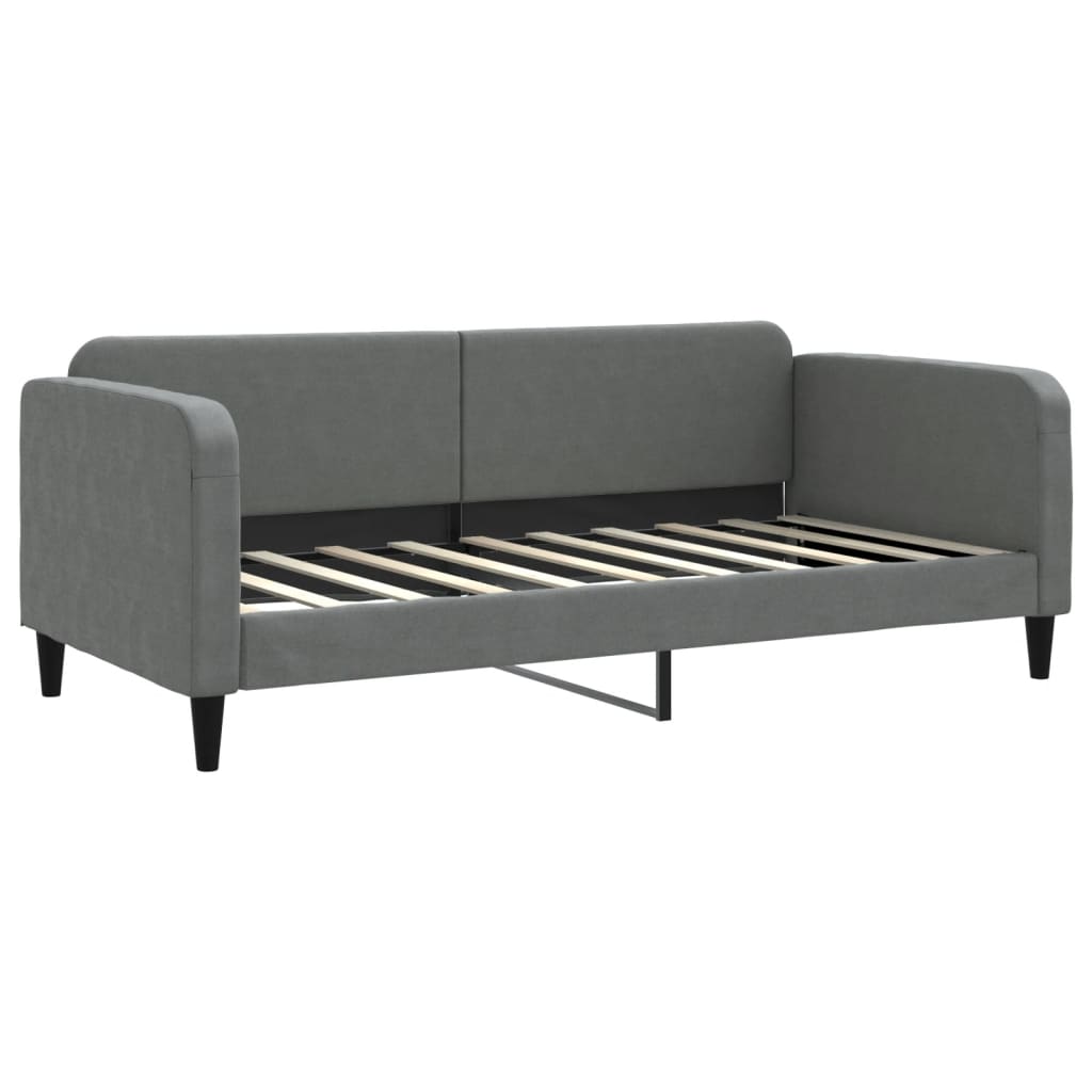 vidaXL Slaapbank met matras 90x190 cm stof donkergrijs grijs, foto 2
