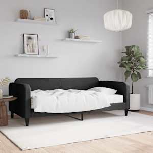 Válenda s matrací černá 90 x 190 cm textil - obrázek 1