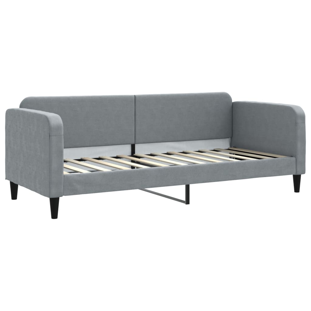 vidaXL Slaapbank met onderschuifbed 80x200 cm stof lichtgrijs grijs, foto 4