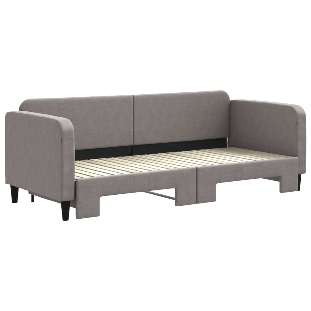 vidaXL Slaapbank met onderschuifbed 80x200 cm stof taupe, foto 2