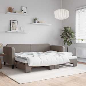 Válenda s přistýlkou taupe 80 x 200 cm textil - obrázek 1