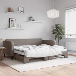 Válenda s přistýlkou taupe 90 x 200 cm textil - obrázek 1
