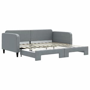 Válenda s přistýlkou světle šedá 100 x 200 cm textil - obrázek 2