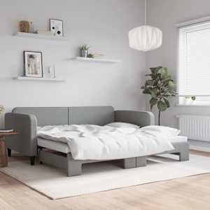 Válenda s přistýlkou světle šedá 100 x 200 cm textil - obrázek 1
