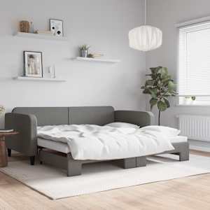 Válenda s přistýlkou tmavě šedá 100 x 200 cm textil - obrázek 1