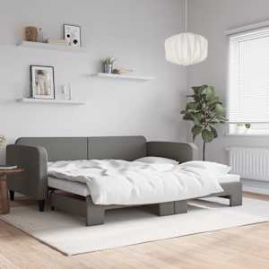 Válenda s přistýlkou tmavě šedá 90 x 190 cm textil - obrázek 1