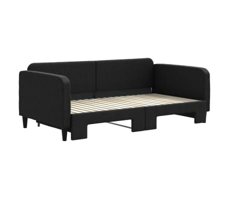 vidaXL Slaapbank met onderschuifbed 90x190 cm stof zwart