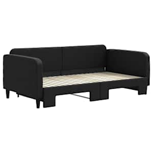 Válenda s přistýlkou černá 90 x 190 cm textil - obrázek 3