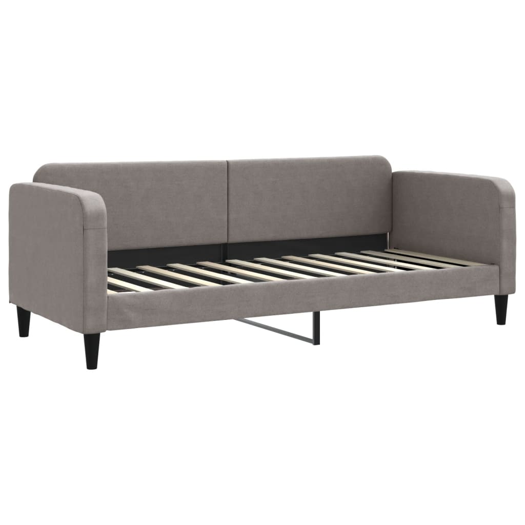 vidaXL Slaapbank met onderschuifbed en matrassen 80x200 cm stof taupe, foto 4
