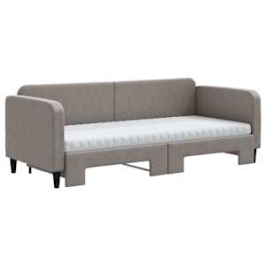 Válenda s přistýlkou a matracemi taupe 80 x 200 cm textil - obrázek 3