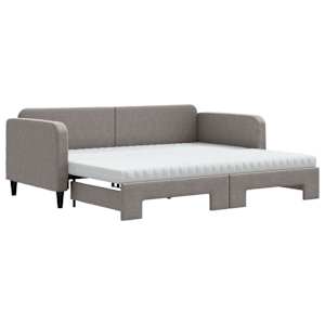 Válenda s přistýlkou a matracemi taupe 90 x 200 cm textil - obrázek 2