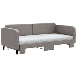 Válenda s přistýlkou a matracemi taupe 90 x 200 cm textil - obrázek 3