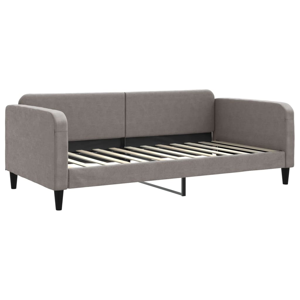 vidaXL Slaapbank met onderschuifbed en matrassen 100x200 cm stof taupe, foto 4