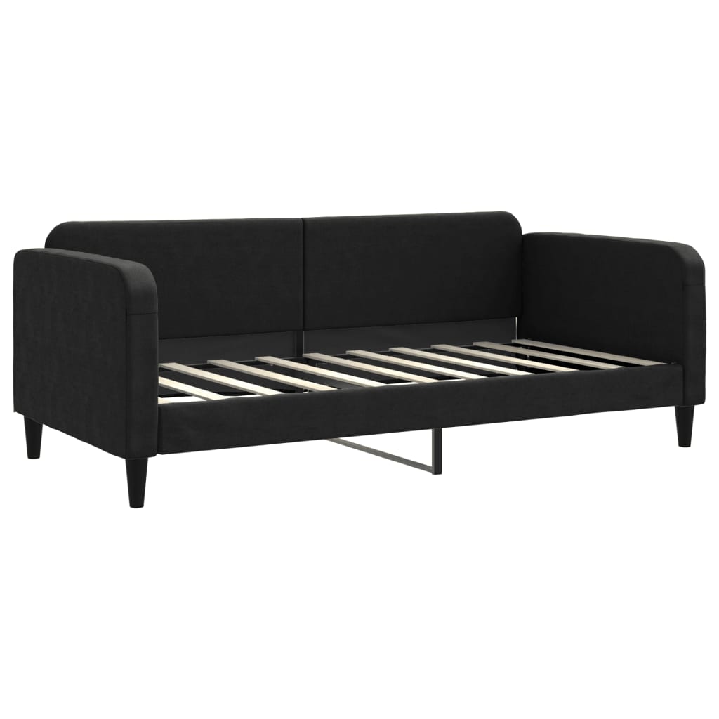 Tagesbett Ausziehbar Mit Matratzen Schwarz 90x190 Cm Stoff Weddig