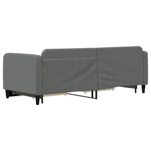 Válenda s přistýlkou a zásuvkami tmavě šedá 80 x 200 cm textil - obrázek 5