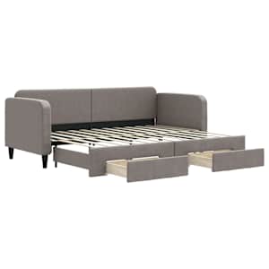 Válenda s přistýlkou a zásuvkami taupe 80 x 200 cm textil - obrázek 2