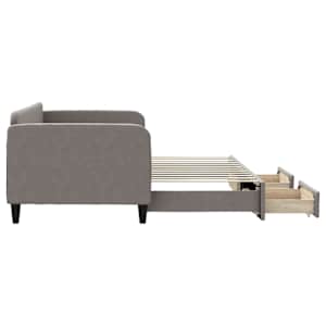Válenda s přistýlkou a zásuvkami taupe 90 x 200 cm textil - obrázek 4