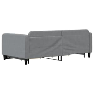 Válenda s přistýlkou a zásuvkami světle šedá 100x200 cm textil - obrázek 5