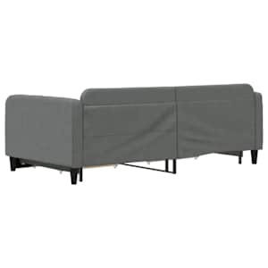 Válenda s přistýlkou a zásuvkami tmavě šedá 100 x 200 cm textil - obrázek 5