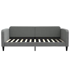Válenda s přistýlkou a zásuvkami tmavě šedá 100 x 200 cm textil - obrázek 7