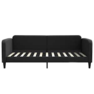 Válenda s přistýlkou a zásuvkami černá 100 x 200 cm textil - obrázek 7