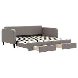 Válenda s přistýlkou a zásuvkami taupe 100 x 200 cm textil - obrázek 2